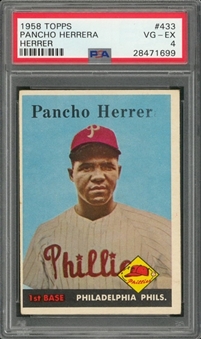 1958 Topps #433 Pancho Herrera - "Herrer" Error – PSA VG-EX 4